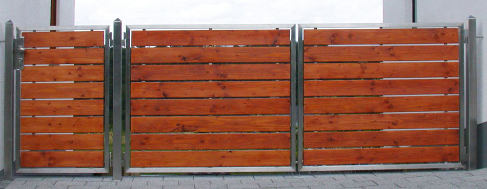 Tore aus Edelstahl und Holz Tore aus Edelstahl und Holz